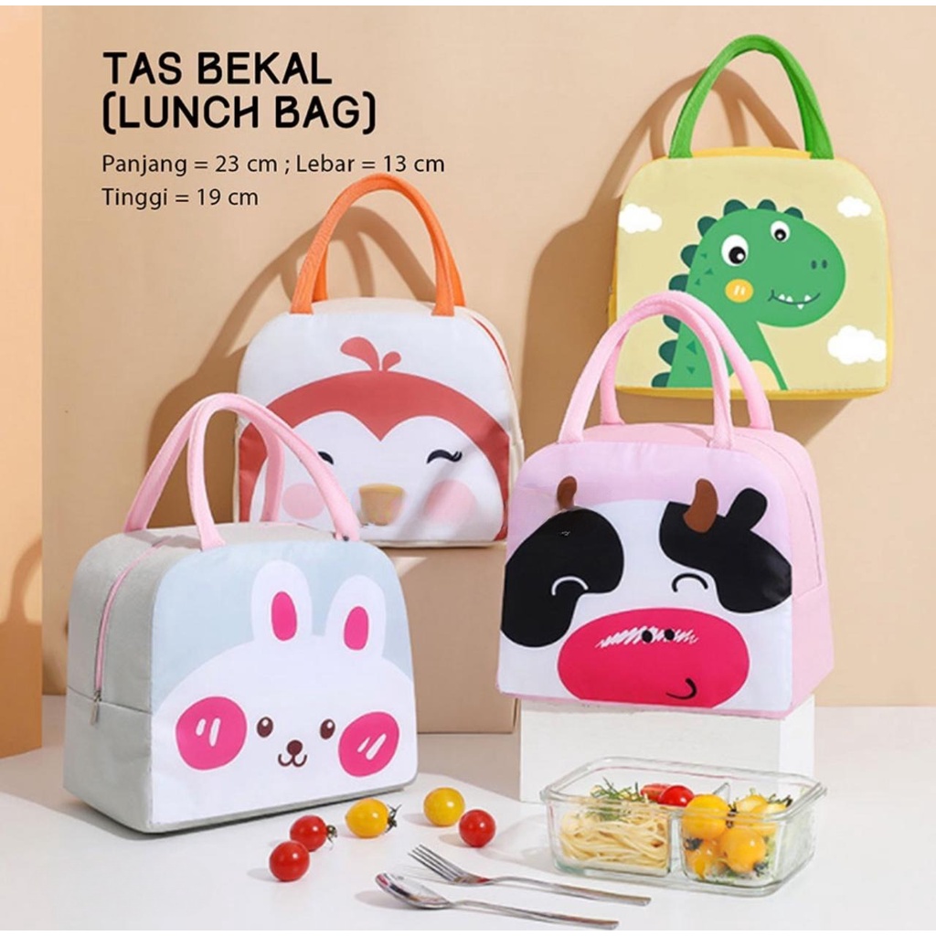 T24 - Keola Kids Waterproof Cooler Bag Character / Tas Bekal Makanan Anak / Cooler Bag Children Lunch Box Aluminium Foil