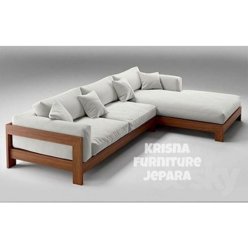 sofa sudut kayu jati minimalis custome mewah/furniture jepara