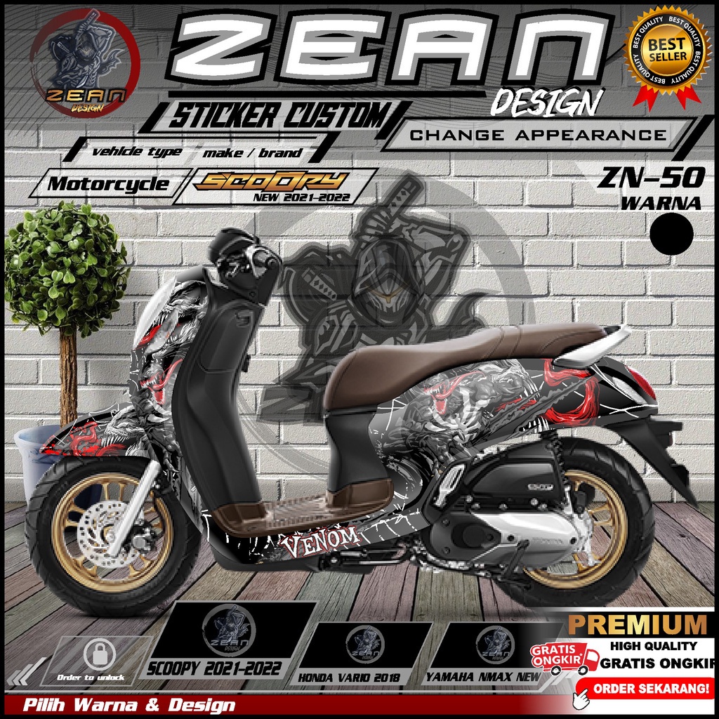 Decal Sticker Motor All New Scoopy 2021 2022 Fullbody - Dekal Stiker Striping variasi Scoopy New Mot