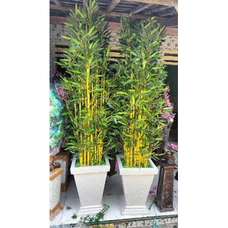 TINGGI 210CM BAMBU KUNING ARTIFICIAL PLASTIK IMPORT DEKORASI SUDUT RUANGAN // BUNGA HIAS BAMBU KUNIN