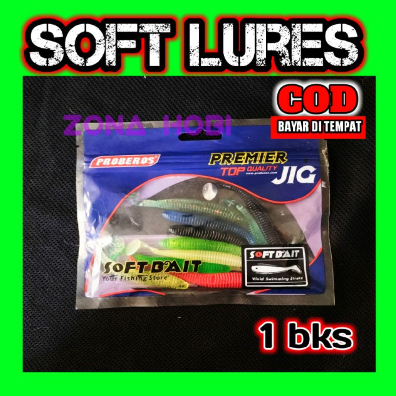 soft lure softlure padle tail karet silikon lembut umpan pancing casting ikan murah