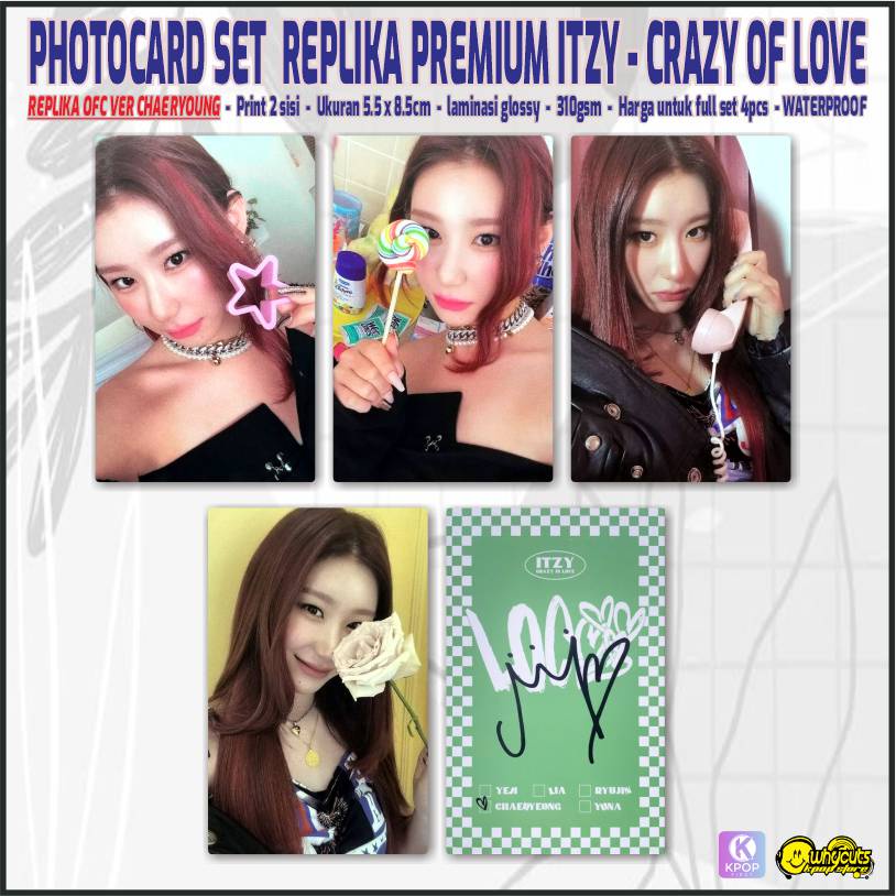 Photocard Premium ITZY Crazy In Love / Print 2 sisi laminasi glossy anti air