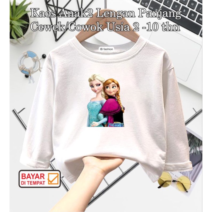 ((IB))KAOS ANAK PEREMPUAN PANJANG/FROZEN DIGITAL SABLON