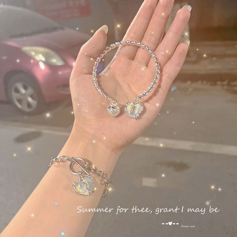 Kalung Rantai Liontin Hati Warna Silver Untuk Wanita