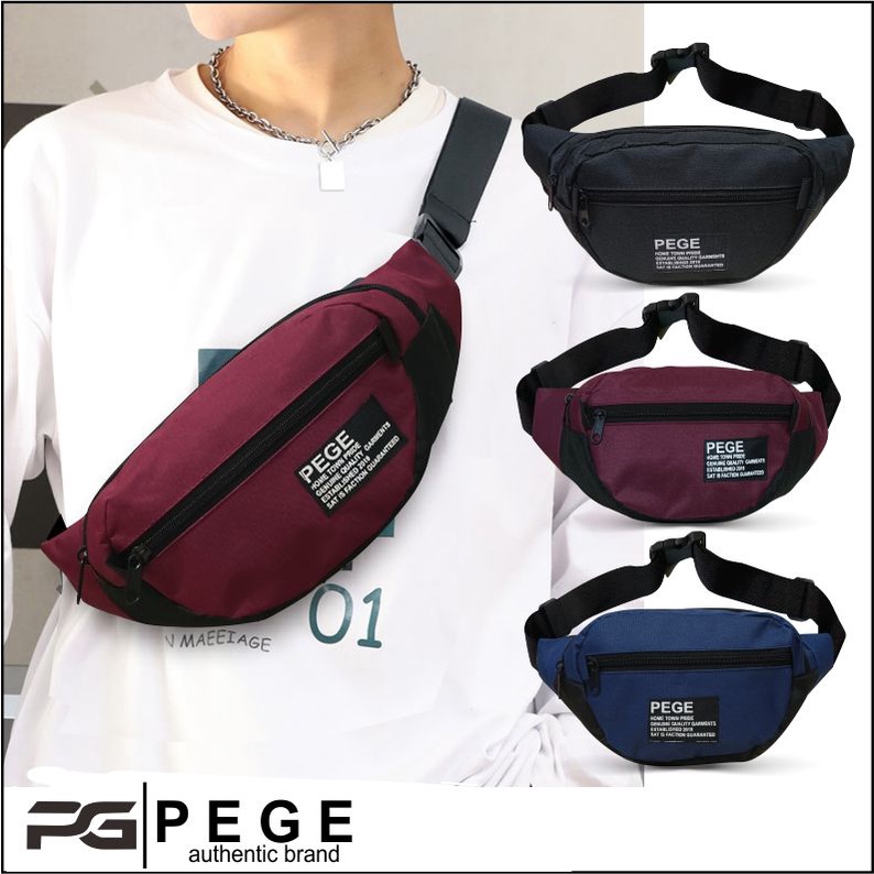 8812 - Tas Waistbag Pinggang Oval Distro / Selempang Bahu Kasual Murah Keren