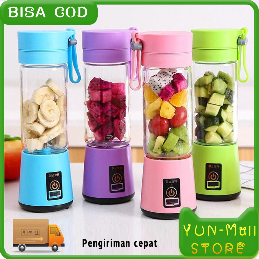 Blender Juice Cup Mini Portable mini USB electric /Blender Mini Portable Juicer Cup Electric / Juicer Cup 400ml  Mata Pisau Rechargeable / Alat Pembuat Minuman Jus Buah Sayur Elektrik tanpa