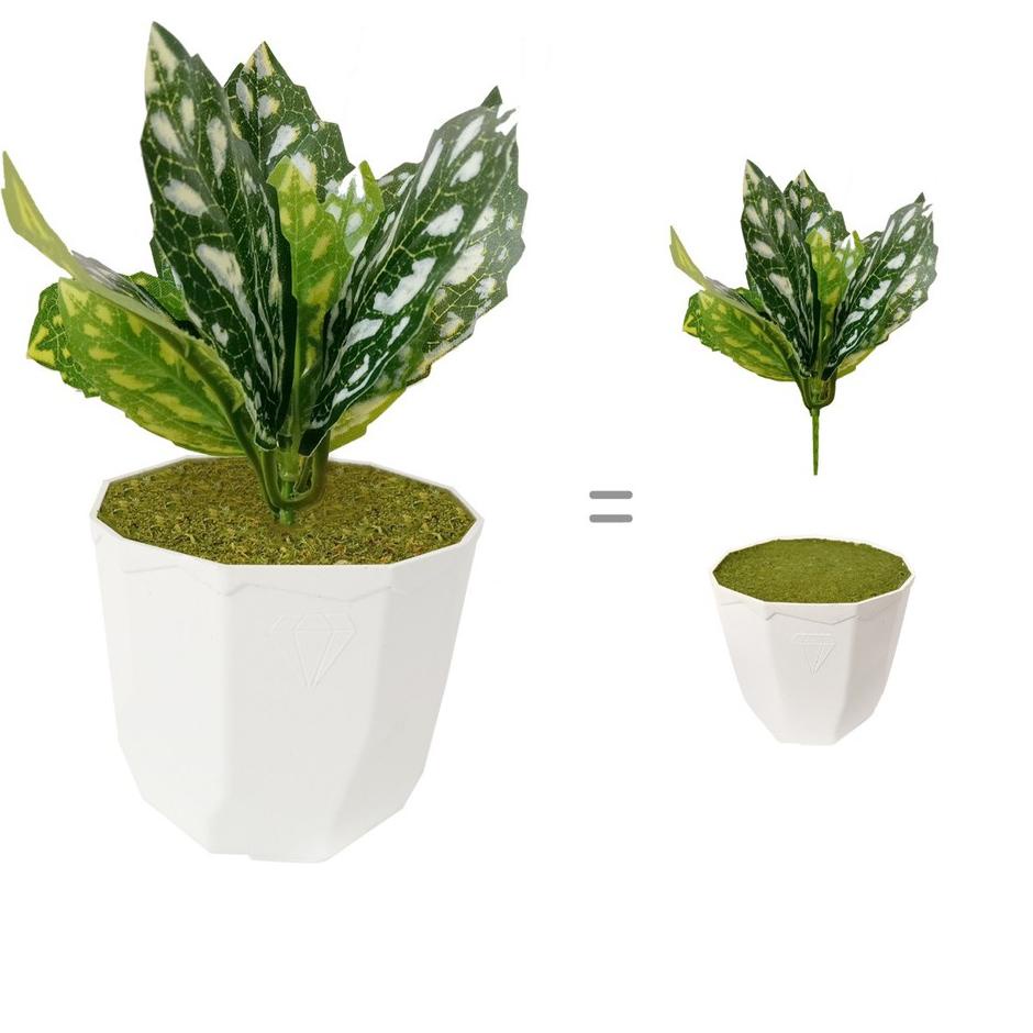 ⇮ DAUN DAN BUNGA SHABBY IMITASI Artificial Dengan Pot Guninco tanaman palsu hias dekorasi rumah ↟