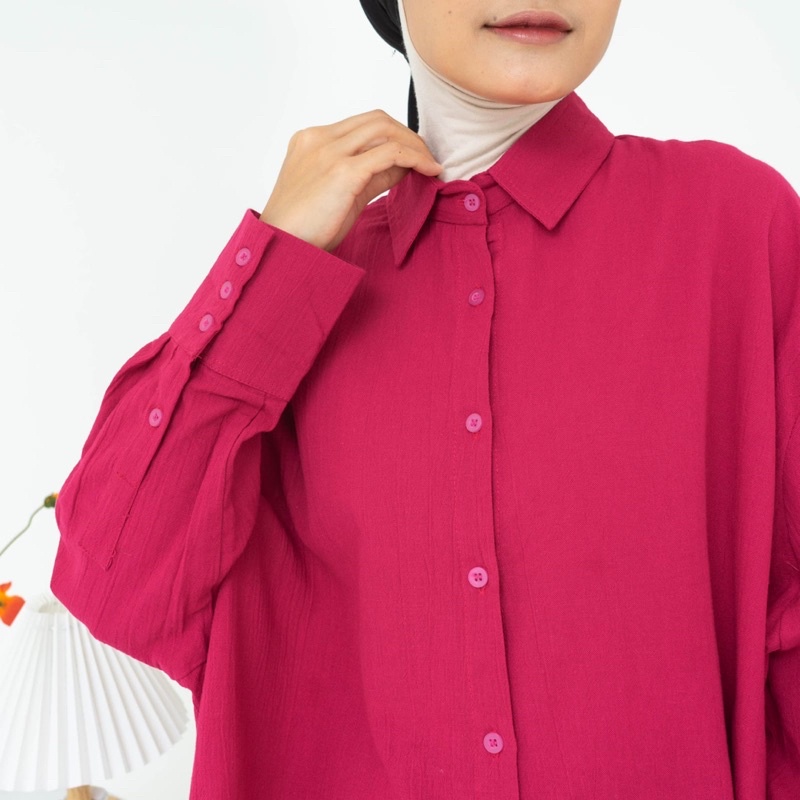 Jema Shirt / Kemeja Oversize Wanita / Kemeja Linen Premium