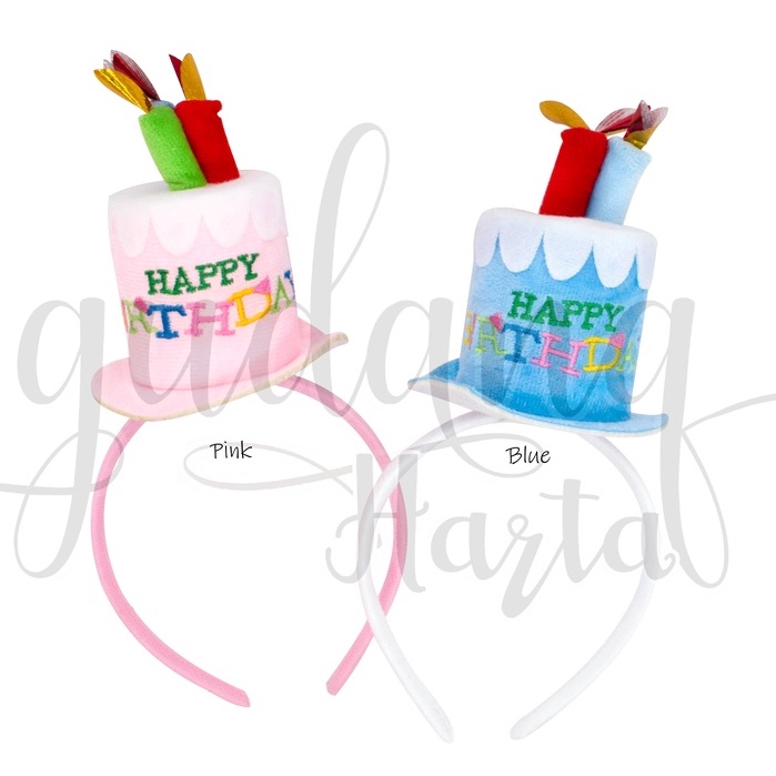 Bando Birthday Cake Bandana Motif Bentuk Kue Ulang Tahun Simple Headband GH 211140