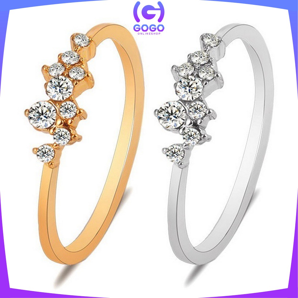 GOGO-K86 Cincin Wanita Diamond Fashion Korea Cincin Bentuk Hati Simple Ring Aksesoris Perhiasan Wanita