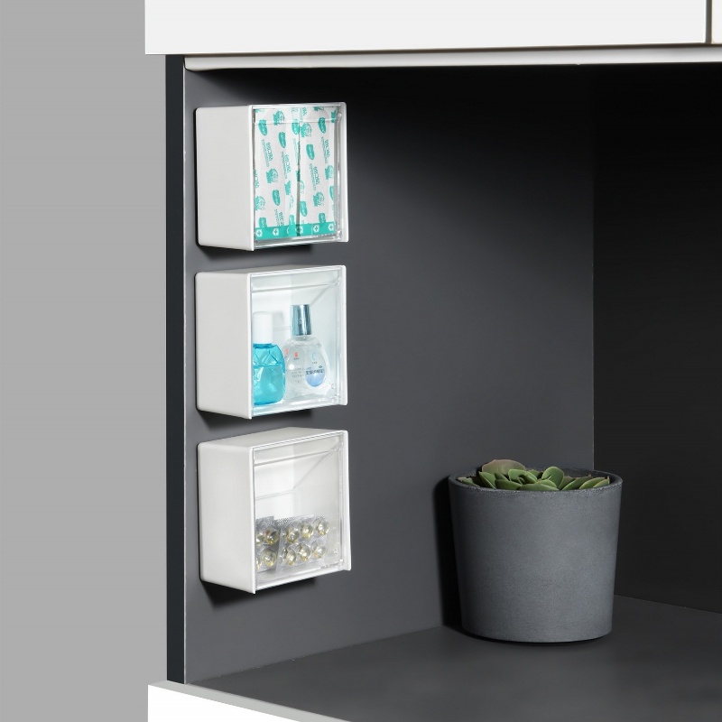 Tempat Alat Tulis Anti Air Benda Kecil Penyimpanan Aksesoris Tipe Flap Garis Data Kotak Headset Perhiasan Hairclip Wadah Penyimpanan Dinding Kosmetik Organizer Case