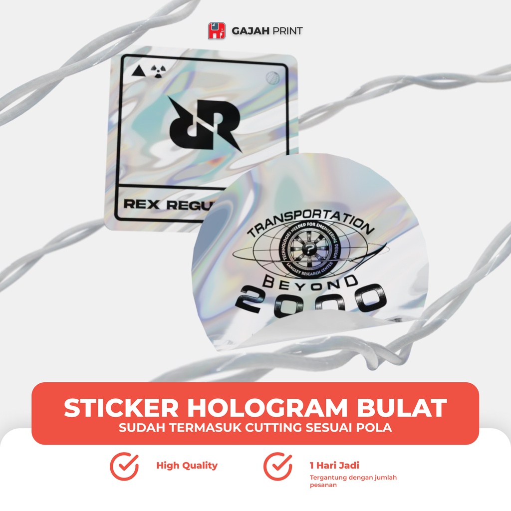 

Stiker Hologram Custom / Sticker Holographic / + Cutting Kiss Cut