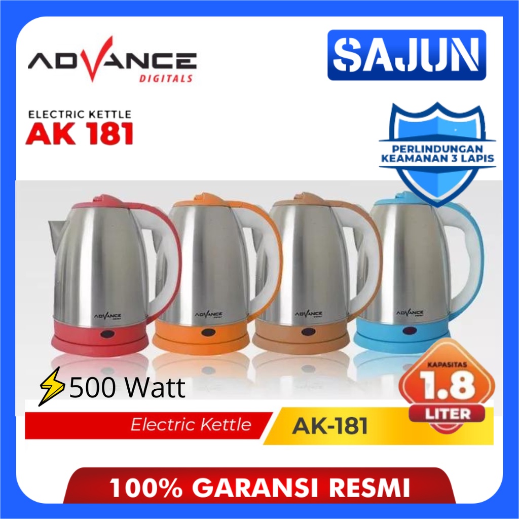 Advance AK-181 Kettle listrik 1.8 L Teko listrik 500W AK181