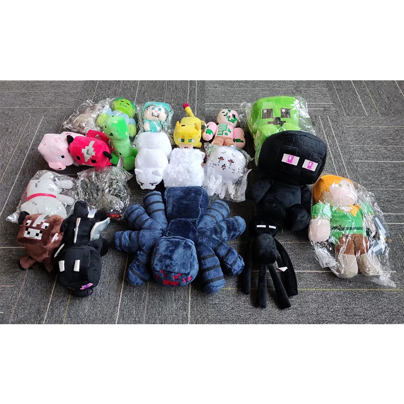 15-22 cm Permainan Kartun Boneka Mainan Merayap Enderman Serigala Lembut Mewah Plushie Boneka Mainan Hadiah Natal Untuk Anak-Anak