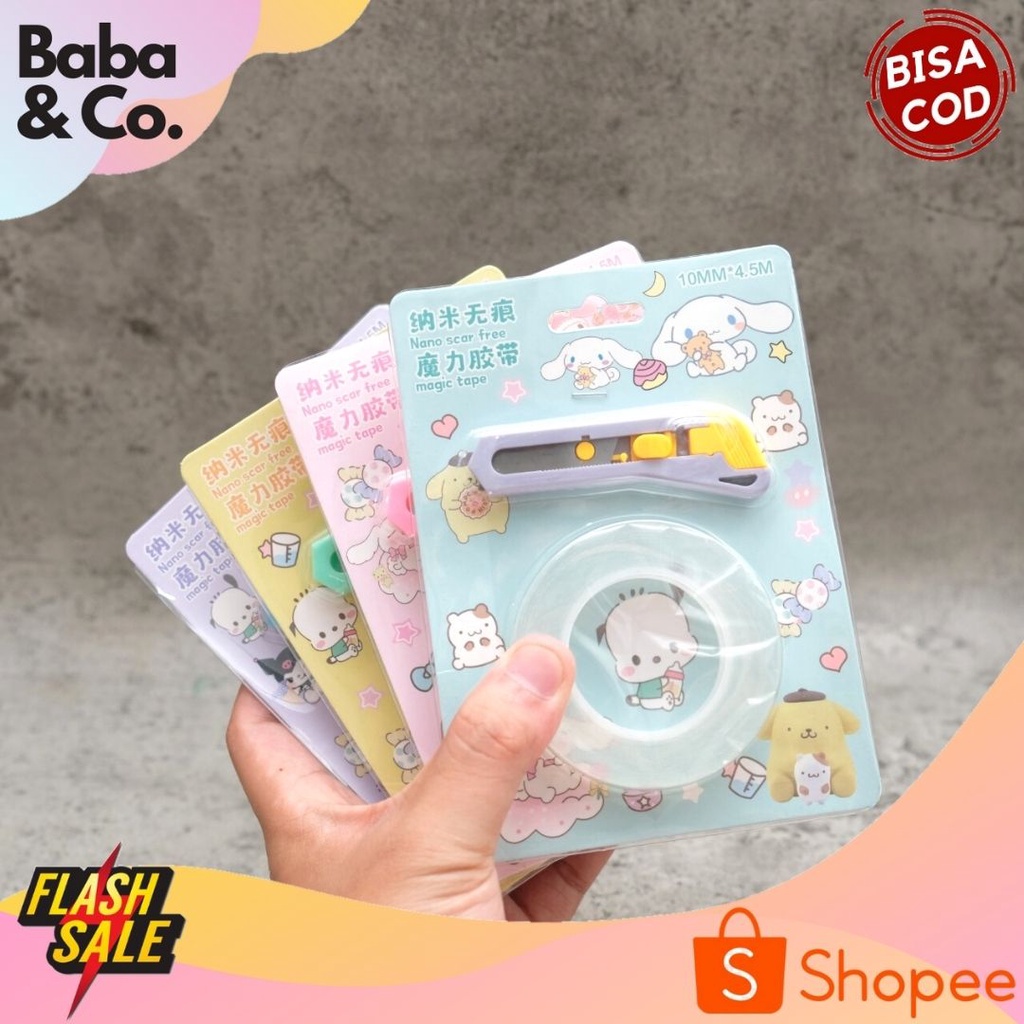 

PAKET SELOTIP + CUTTER SANRIO SOLATIP SET 2 IN 1 SANRIO PERLENGAPAN SEKOLAH PERLENGKAPAN KANTOR ATK MURAH BISA COD
