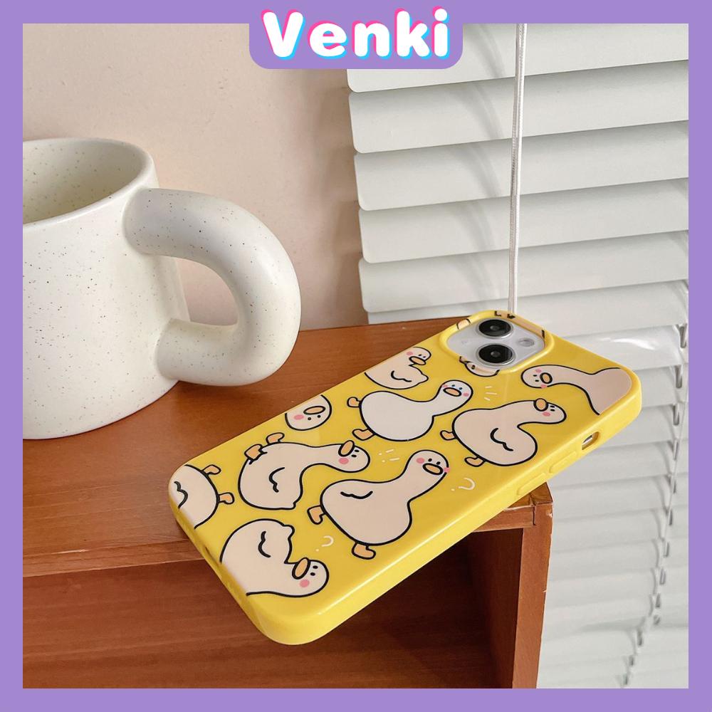 Case iPhone 14 Pro Max TPU Soft Case Cartoon Cute Duck Glossy Yellow Candy Case Camera Protection Shockproof For iPhone 14 13 12 11 Plus Pro Max 7 Plus X XR