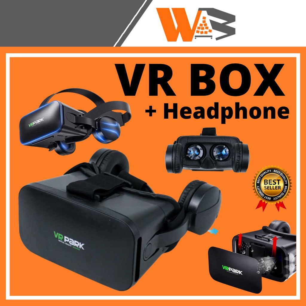 COD VR Box Kacamata VR Virtual Reality Box Kaca Mata Virtual Reality J20 Headphone 3D 360 VRPARK J85