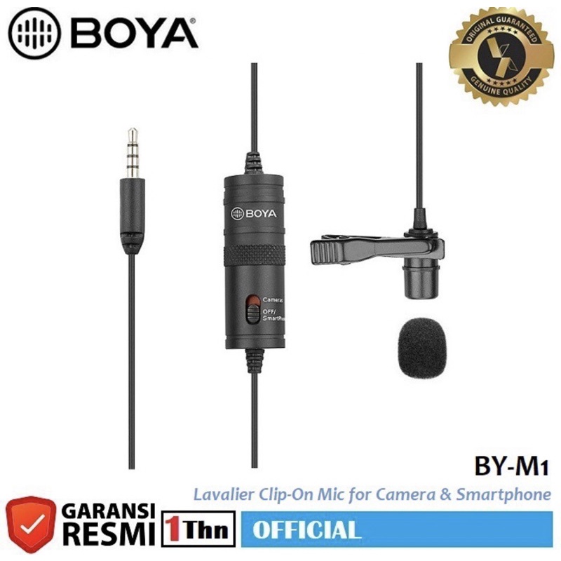 preloved BOYA BY-M1 Lavalier Clip On Mic Microphone for DSLR Camera Smartphone Camcorder PC