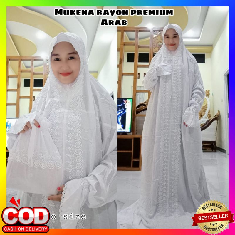 (BEST SELLER) Mukena Terusan Rayon Arab Ciput/Dubai Plus Inner Premium/Mukena Lajuran Murah Size Jum