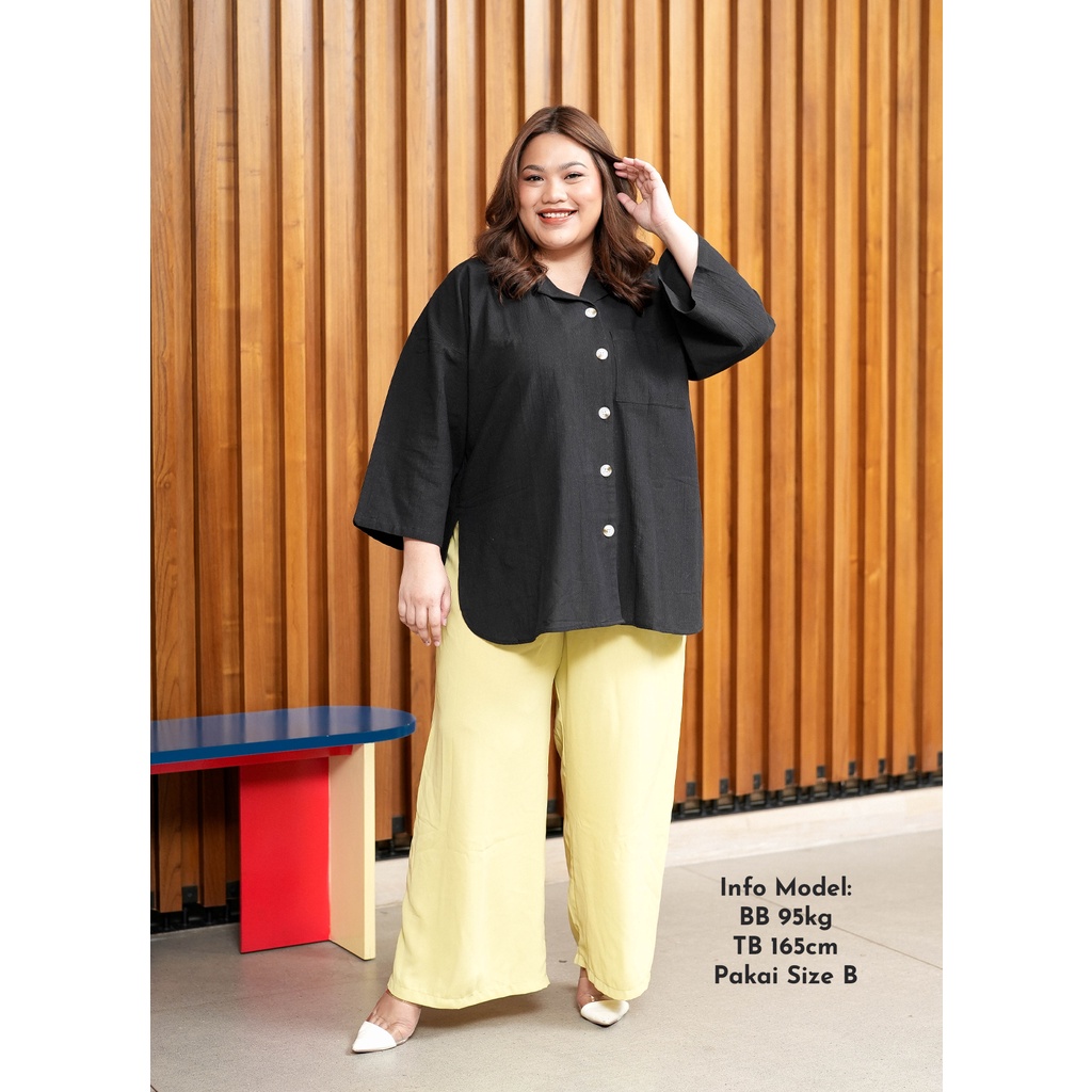 Ixora Gyosi Shirt - Kemeja Wanita Oversized Kimono Lengan Panjang