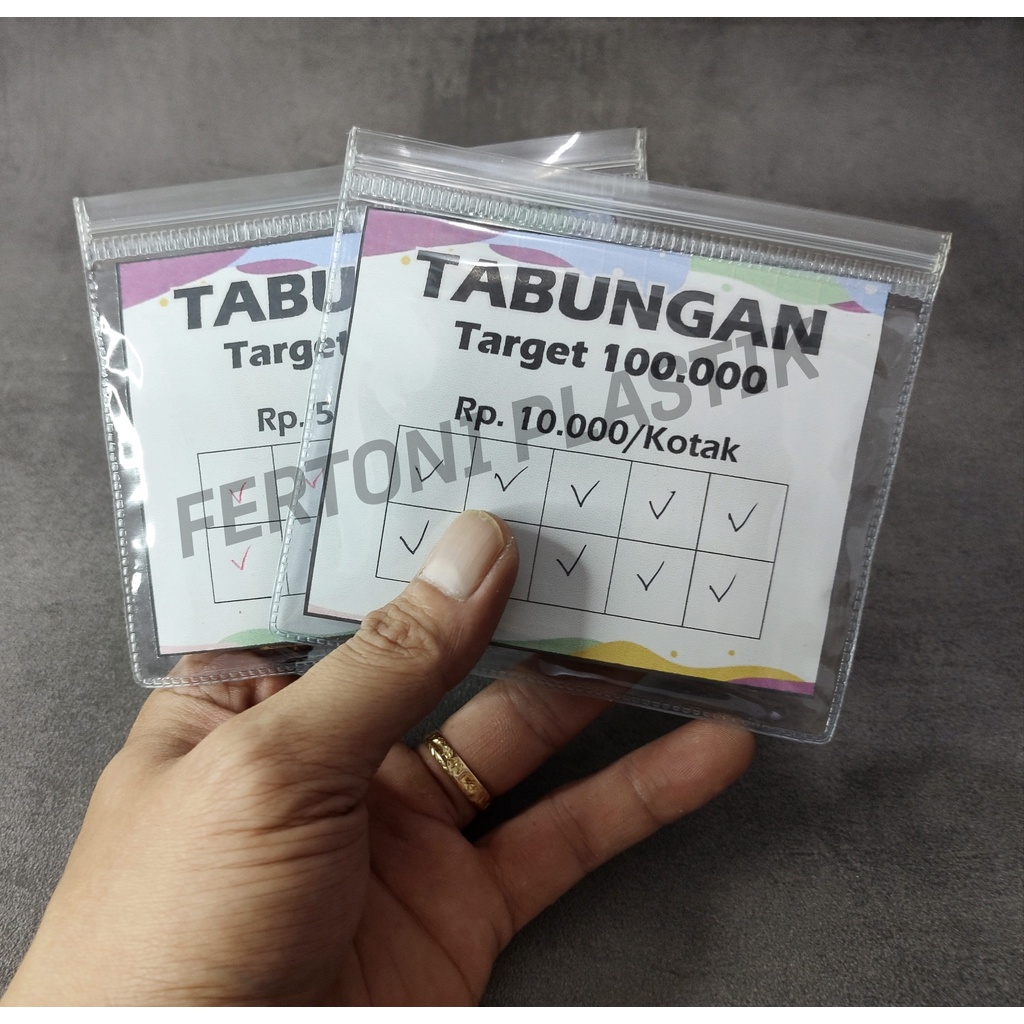 Ziplock Celengan Target Tabungan / Dompet Disiplin Keuangan Mini / Dompet Koin