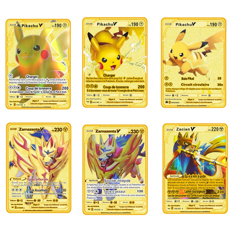 54pcs Kartu Pokemon Vmax Bahasa Inggris Warna Emas Untuk Koleksi