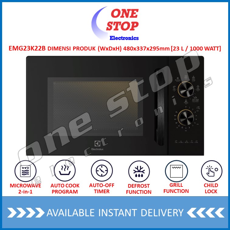 Jual ELECTROLUX EMG23K22B / EMG 23K22B Microwave Oven w/ Grill 23L