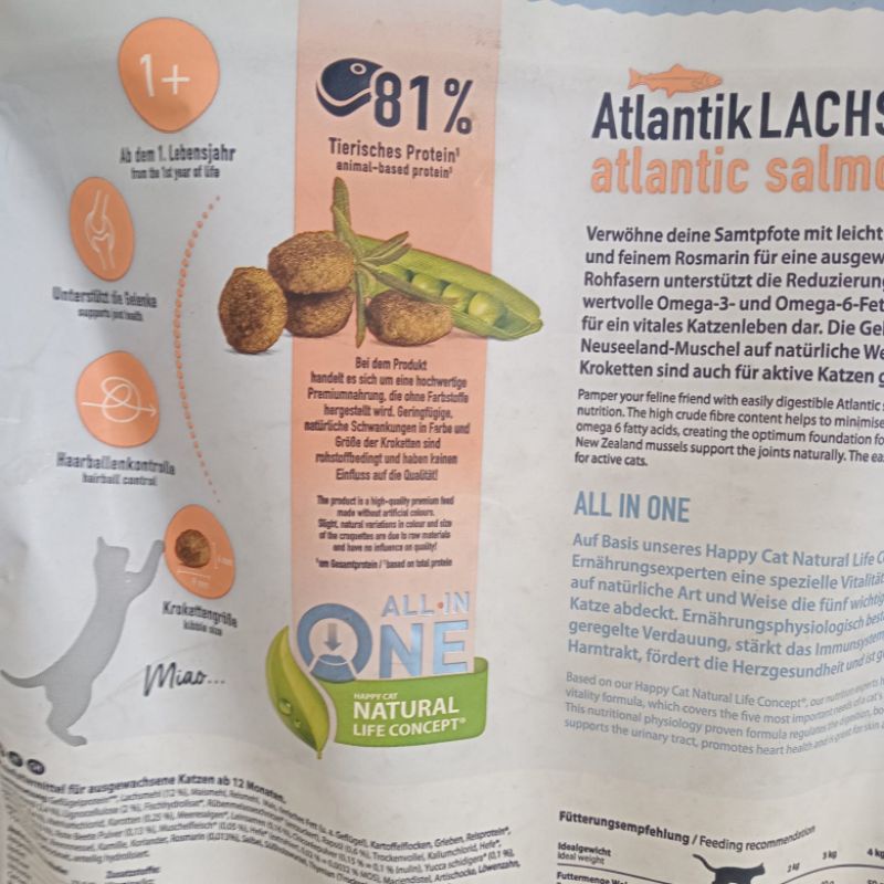 Happy Cat Adult Atlantik Salmon lachs 4 kg | makanan kucing dewasa supreme