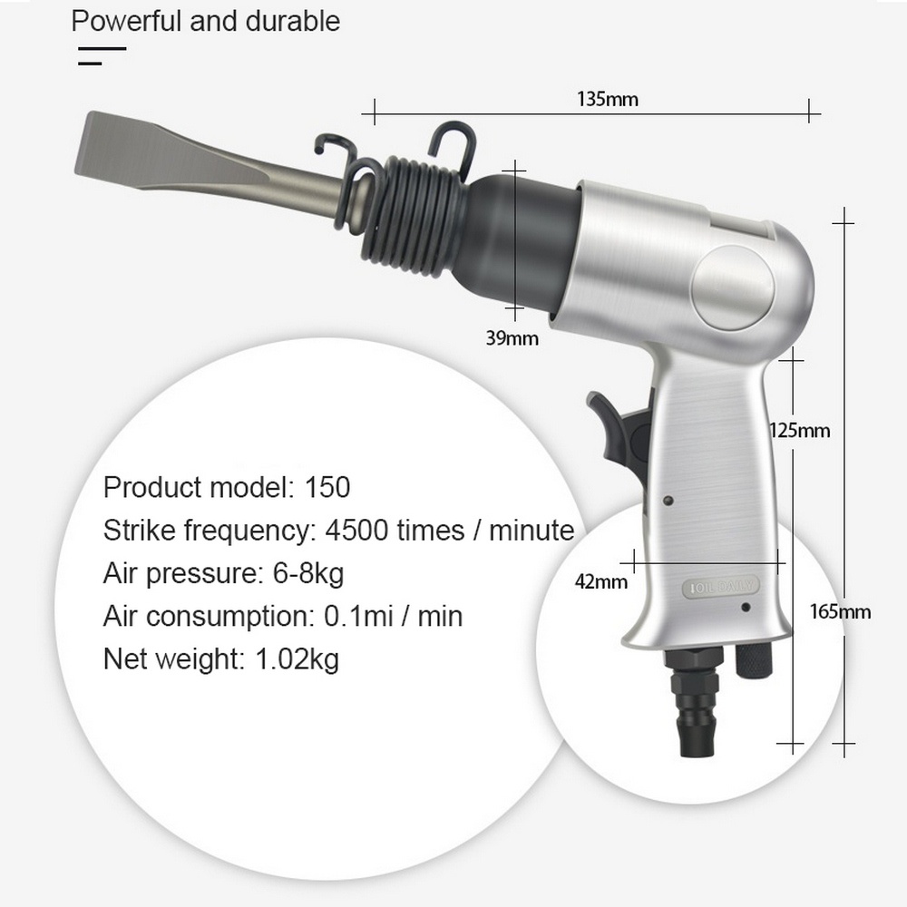 Air Chipping Hammer Kit - Mesin Pahat Alat Berat Kompresor Udara Palu Pneumatik dengan Pahat Bit