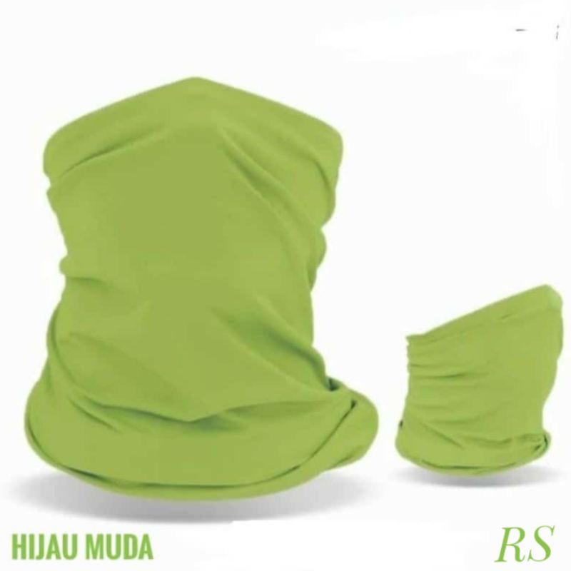 Masker Buff Hijau Muda Polos Slayer Multifungsi Kualitas Premium & Untuk Pengendara Motor