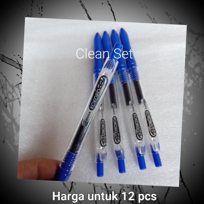 

Pulpen gel zebra kokoro 0.5mm biru