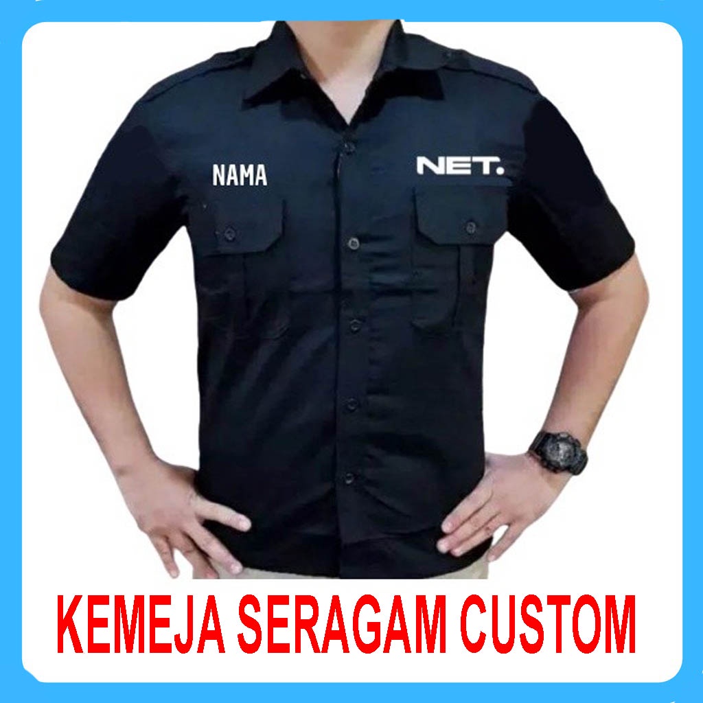 Kemeja Seragam Karyawan PDH Polos Bahan Drill