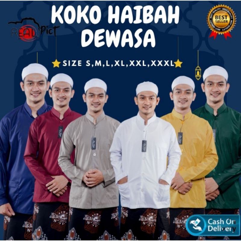 Baju Koko Habaib Putih Polos Lengan Panjang Baju Koko Haibah Koko Ammu