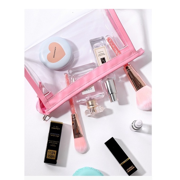 Serenity Tas Bening Multi Fungsi Terbaru 2022 / Tas Kosmetik / Tempat Pensil Color Full / Transparant Unisex - KP06