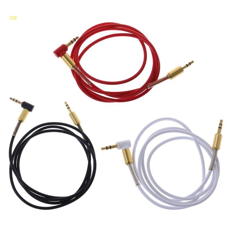 Sun Kabel Extension Aux 3.5mm Male Ke Male Sudut Kanan Untuk Headphone