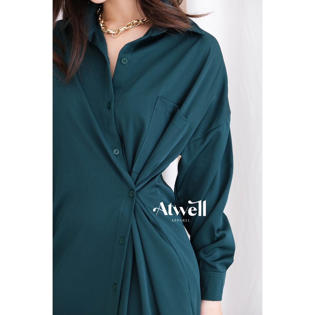 Agatha Oversize Wrap Long Shirt Dress