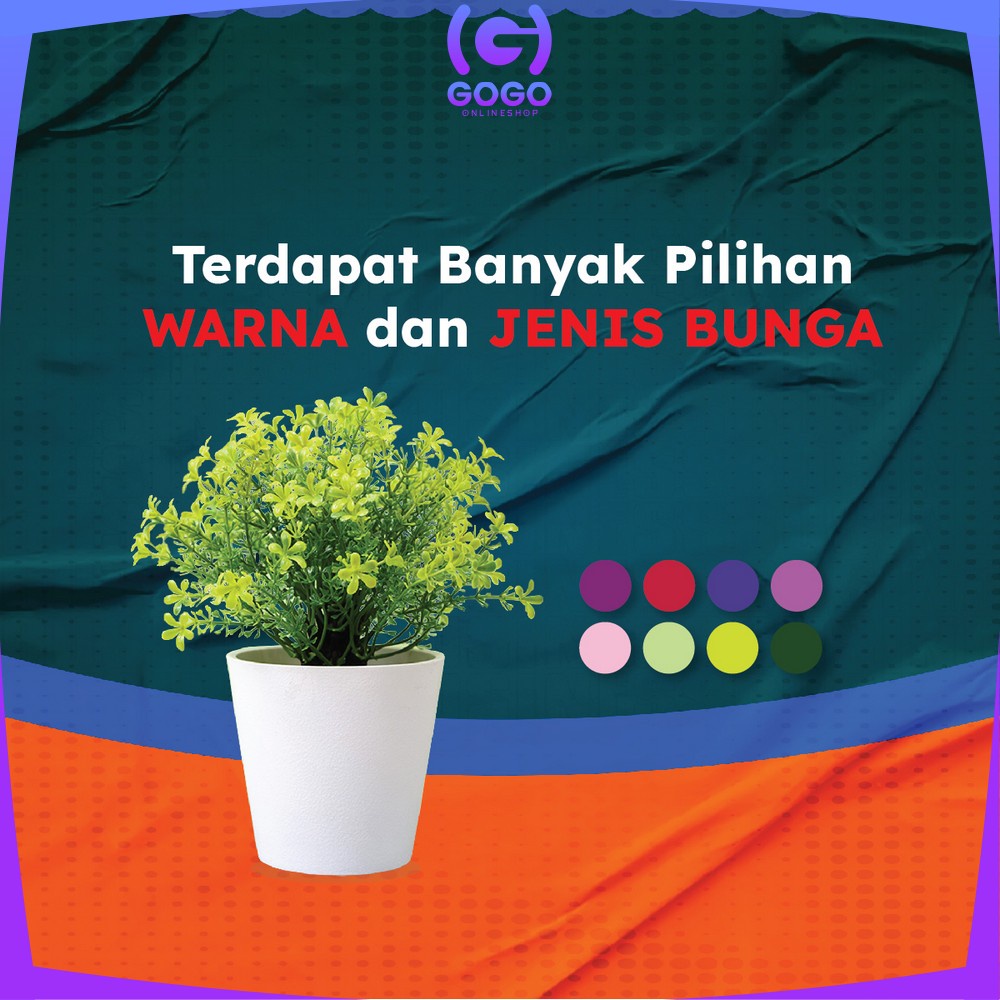 GOGO-C617 C621 Hiasan Bunga Plastik Artifisial Bunga Camelia Pajangan Dekorasi Ruang Tamu / Ornamen Pot Cemara Kecil Tanaman Hias