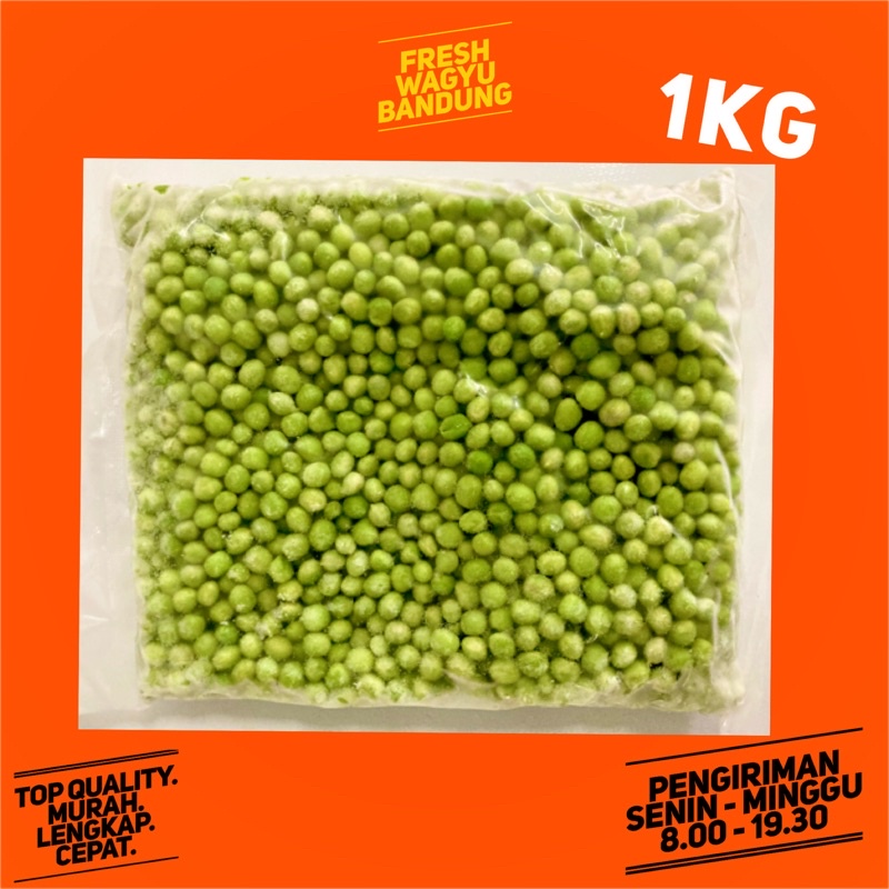 

GREEN PEAS CURAH KACANG POLONG HIJAU Pea Import Impor Premium Sayur Beku 1KG 1 kg