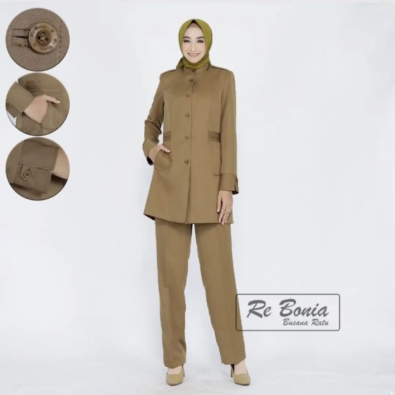stelan blazer pns pemda warna tua celana rebonia