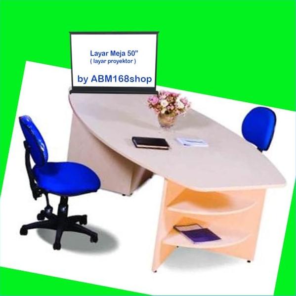 50" Layar Meja Proyektor Cocok Utk Benq Infocus Epson Hitachi Sony Dll