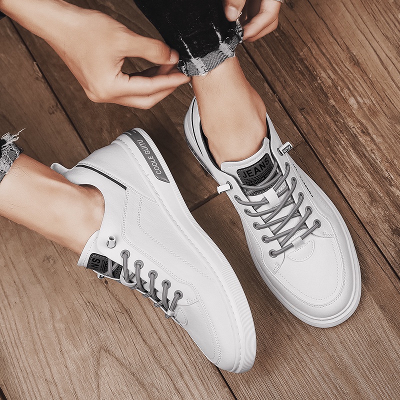 Highland Sepatu Pria Casual Sepatu Hitam Kerja Trendy Sepatu Formal Kulit Fashionable Sepatu Sneakers Cowok MC421