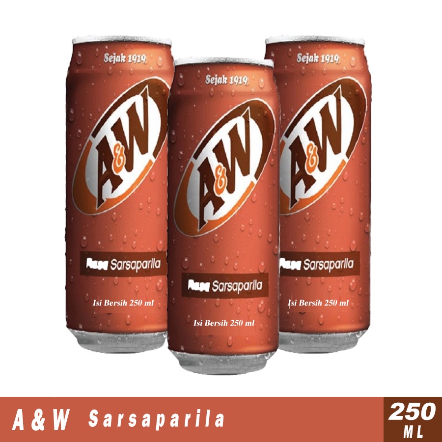 

A&W Minuman Soda Soft Drink Sarsaparilla 250 ml