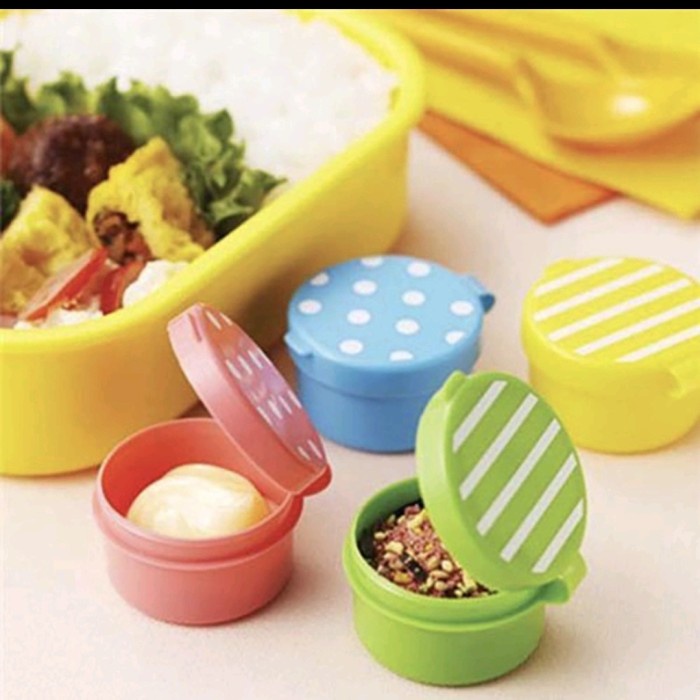 GARIS POLKADOT 1pc Wadah Botol Bumbu Saos Salad Portable Bekal Bento