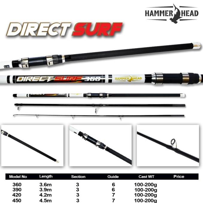 joran hammerhead direct surf pilihan 360 atau 390 420 450 sambung 3