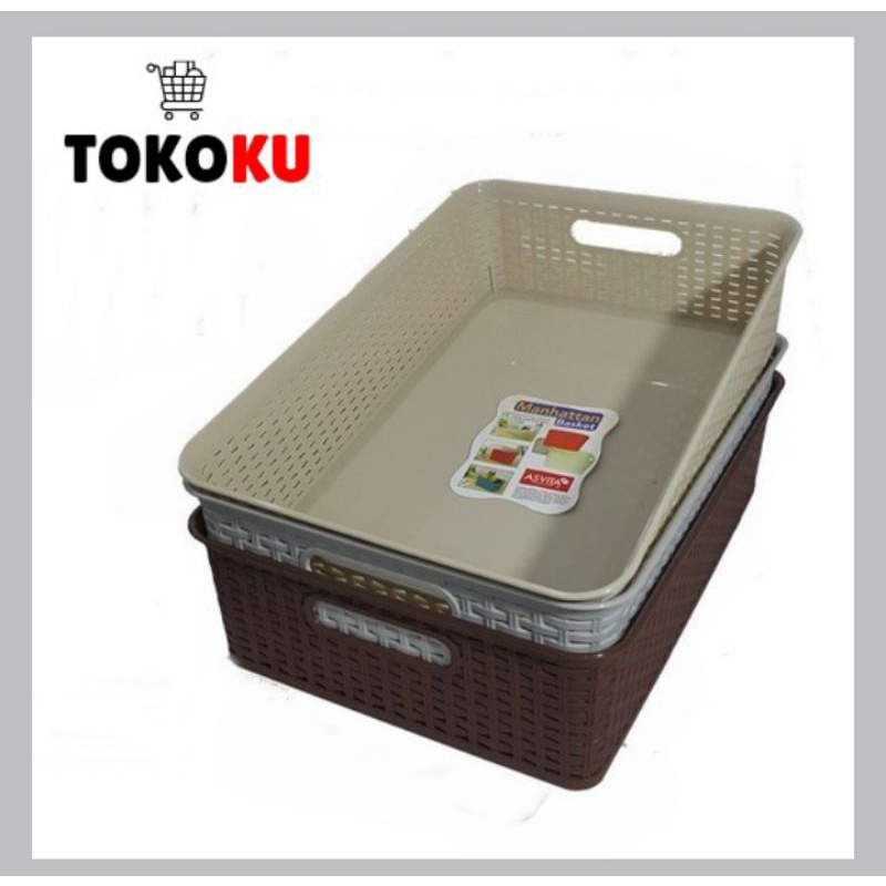 KERANJANG KOTAK BAKUL PLASTIK MANHATTAN BASKET ASVITA BK 285