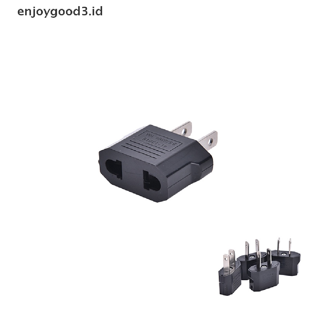 4pcs Adapter Konverter Power Jack Euro Ke US USA Untuk Travel