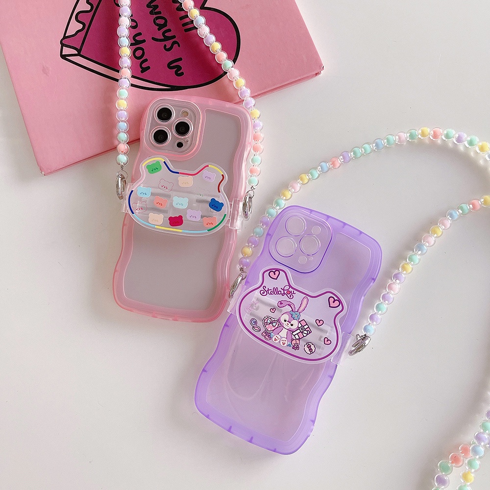 1 Set Tali Lanyard Motif Kartun Beruang Dengan Klip Untuk Holder Handphone