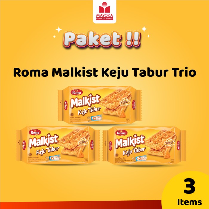 

T0P BISKUIT ROMA MALKIST KEJU TABUR TRIO NICE