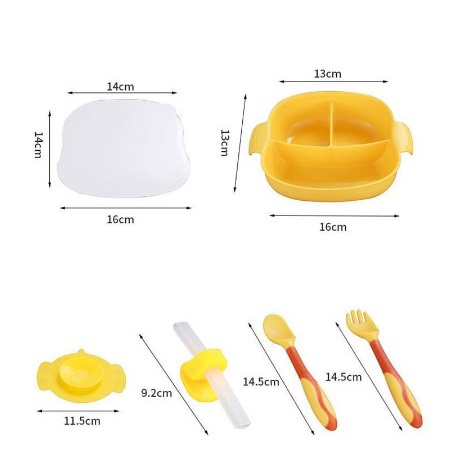 Perlengkapan Makan Anak Tableware Set Duck Kotak Makan Bayi BPA FREE