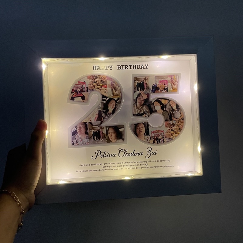 Kado Mozaik Popup 10R 3D/ Frame Pop up Kaca/ 10R Frame Putih